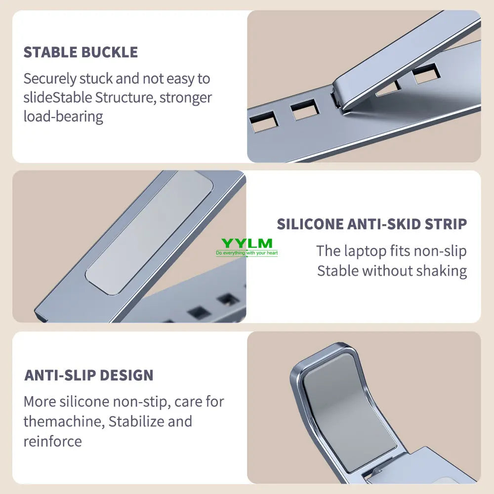 N8 Adjustable Laptop Stand Aluminum Alloy Portable Foldable Cooling for Laptop